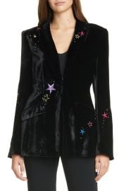 Cinq a Sept Estelle Embroidered Velvet Blazer at Nordstrom