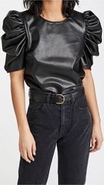 Cinq a Sept Faux Leather Erin Top at Shopbop