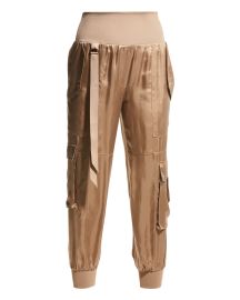 Cinq a Sept Harmony Satin Cargo Jogger Pants at Neiman Marcus