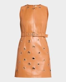 Cinq a Sept Harriet Vegan Leather Mini Dress at Neiman Marcus