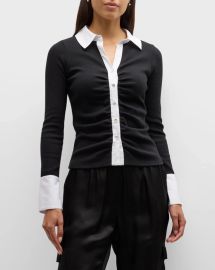 Cinq a Sept Jaden Cotton Button Front Shirt at Neiman Marcus