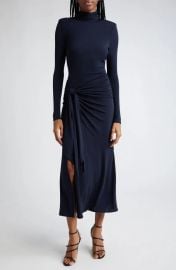 Cinq a Sept Johnson Draped Turtleneck Midi Dress at Nordstrom