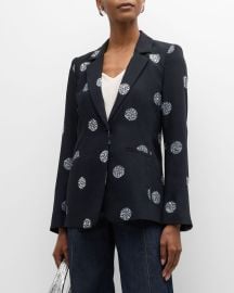 Cinq a Sept Karlie Embellished Crepe Blazer at Neiman Marcus