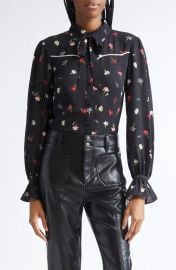 Cinq a Sept Kelela Print Tie Neck Shirt at Nordstrom Rack