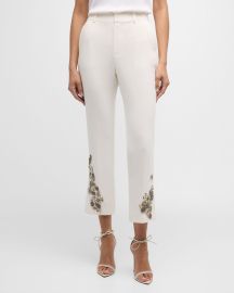 Cinq a Sept Kerry Diamond Daisies Cropped Pants at Neiman Marcus