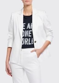 Cinq a Sept Khloe 34-Sleeve White Denim Blazer - at Bergdorf Goodman