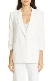 Cinq a Sept Khloe Ruched Sleeve Blazer in Navy at Nordstrom