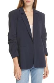 Cinq a Sept Khloe Ruched Sleeve Blazer in Navy at Nordstrom