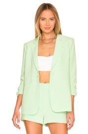 Cinq a Sept Khloe Ruched Sleeve Blazer in Peridot at Revolve