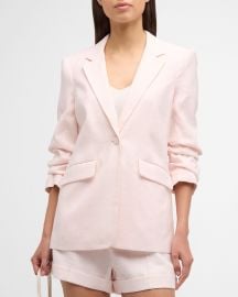 Cinq a Sept Kylie 34-Sleeve Linen Cotton Blazer at Neiman Marcus