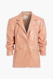 Cinq a Sept Kylie ruched faux croc effect leather blazer at The Outnet