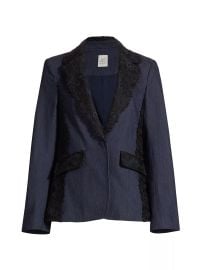 Cinq a Sept Laney Lace Appliqu Denim Jacket at Saks Fifth Avenue