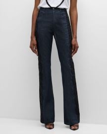 Cinq a Sept Laney Lace Flare Jeans at Neiman Marcus