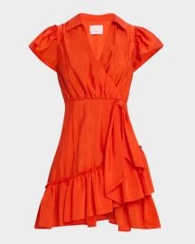 Cinq a Sept Lila Short-Sleeve Mini Dress at Neiman Marcus