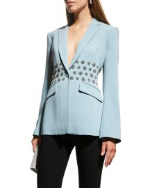 Cinq a Sept Loisa Crepe Crystal-Embellished Blazer at Neiman Marcus