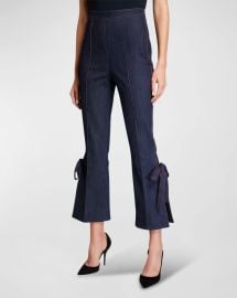 Cinq a Sept Lou Side-Split Denim Pants Neiman Marcus at Neiman Marcus