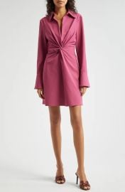 Cinq a Sept McKenna Front Twist Mini Shirtdress at Nordstrom