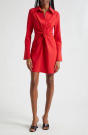 Cinq a Sept McKenna Front Twist Shirtdress in Red Sangria at Nordstrom