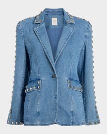 Cinq a Sept Milly Studded Denim Jacket at Neiman Marcus