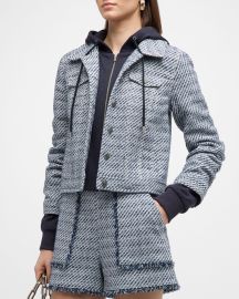 Cinq a Sept Noemie Boucle Jess Hooded Jacket at Neiman Marcus