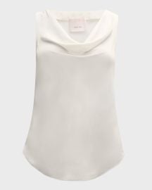 Cinq a Sept Olsen Sleeveless Silk Charmeuse Cowl-Neck Top at Neiman Marcus