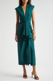 Cinq a Sept Padma Plunge Neck Dress in Green Onyx at Nordstrom