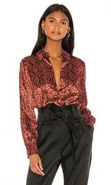 Cinq a Sept Python Blouse in Rosewood from Revolve com at Revolve