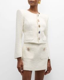 Cinq a Sept Randi Cropped Cotton Boucl Jacket at Neiman Marcus