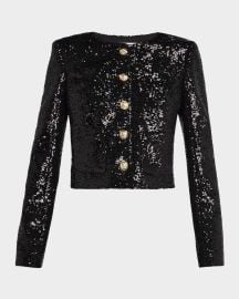 Cinq a Sept Randi Cropped Sequin Jacket at Neiman Marcus