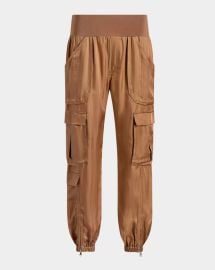 Cinq a Sept Raven Cargo Parachute Pants in Brown Sandstone at Neiman Marcus