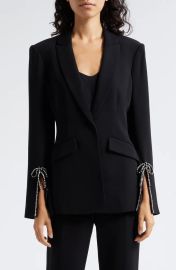 Cinq a Sept Rhinestone Bow Cuff Blazer at Nordstrom