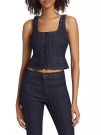 Cinq a Sept Rowena Denim Top at Saks Fifth Avenue