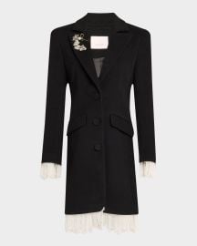 Cinq a Sept Roxie Lace-Trim Coat at Neiman Marcus