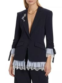 Cinq a Sept Roxie Striped Combo Crepe Blazer at Saks Fifth Avenue