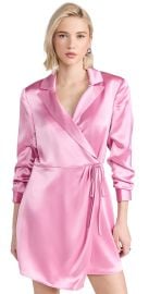 Cinq a Sept Sabina Scrunched Sleeve Satin Mini Wrap Dress at Shopbop