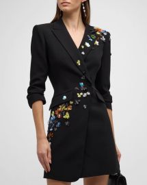 Cinq a Sept Sequin Flower Linnea Mini Blazer Dress at Neiman Marcus