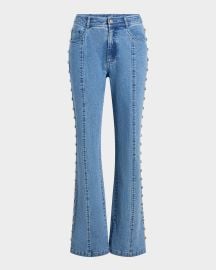 Cinq a Sept Shailene Studded Flare Jeans at Neiman Marcus