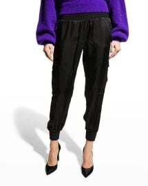 Cinq a Sept Tous Les Jours Giles Satin Jogger Pants at Neiman Marcus