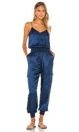 Cinq a Sept Twill Amia Jumpsuit in Lapis at Revolve