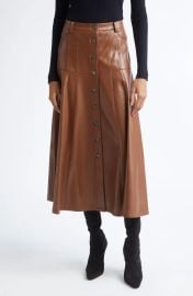 Cinq a Sept Veena Faux Leather Skirt in Dark Sepia at Nordstrom