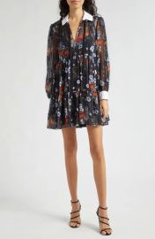 Cinq a Sept Vianne Floral Long Sleeve Shirtdress at Nordstrom