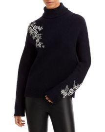 Cinq agrave Sept Alani Embellished Turtleneck Sweater Bloomingdales at Bloomingdales