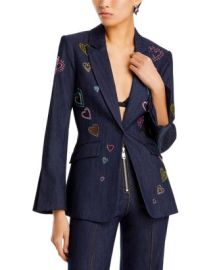 Cinq agrave Sept Cheyenne Heart Embroidered Denim Jacket Bloomingdales at Bloomingdales