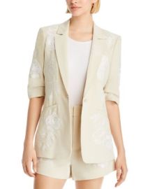 Cinq agrave Sept Floating Roses Embroidered Blazer Bloomingdales at Bloomingdales