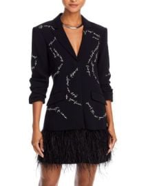 Cinq agrave Sept Joel Feather Trim Blazer Dress Bloomingdales at Bloomingdales