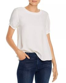 Cinq agrave Sept Lenny Short-Sleeve Silk Top Bloomingdales at Bloomingdales