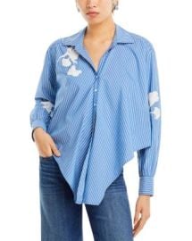 Cinq agrave Sept Lya Stripe Sequin Blouse Bloomingdales at Bloomingdales