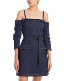 Cinq agrave Sept Malinda Denim Off The Shoulder Dress Bloomingdales at Bloomingdales