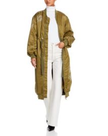 Cinq agrave Sept Peony Embroidered Long Parka Coat Bloomingdales at Bloomingdales