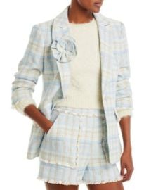 Cinq agrave Sept Pricilla Boxweave Fringe Trim Blazer Bloomingdales at Bloomingdales